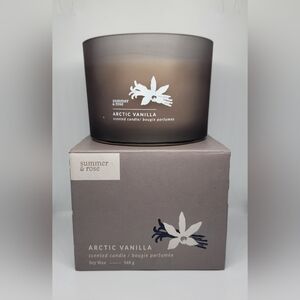 NEW Summer & Rose Arctic Vanilla Scented Soy Candle - 12 oz